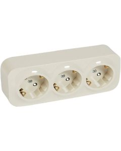 ТРОЕН КОНТАКТ ШУКО 16А ЗА ОТКРИТ МОНТАЖ FORIX LEGRAND - КРЕМ
