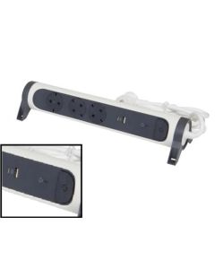 РАЗКЛОНИТЕЛ 3х ШУКО+USB A+C КАБЕЛ 1,5м С ЗАЩИТА LEGRAND - БЯЛ/СИВ