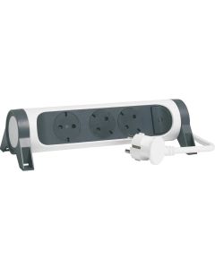 РАЗКЛОНИТЕЛ 3х ШУКО ВЪРТЯЩ СЕ С КАБЕЛ 1,5м LEGRAND - БЯЛ/СИВ