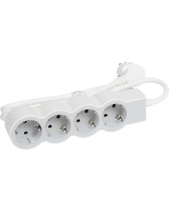 РАЗКЛОНИТЕЛ 4х ШУКО С КАБЕЛ 1,5м LEGRAND - БЯЛ/СИВ