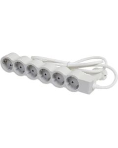 РАЗКЛОНИТЕЛ 6х ШУКО С КАБЕЛ 1,5м LEGRAND - БЯЛ/СИВ