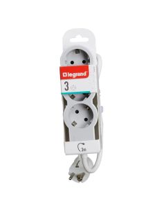 РАЗКЛОНИТЕЛ 3х ШУКО С КАБЕЛ 3м LEGRAND - БЯЛ/СИВ