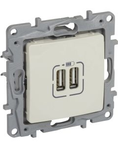 ДВОЙНА USB РОЗЕТКА 2400МА NILOE LEGRAND - КРЕМ