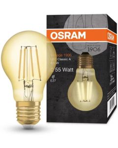 LED ЛАМПА VINTAGE 1906 LED CL A FIL GOLD 55/7W/825 E27 LEDVANCE