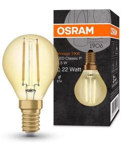 VINTAGE 1906 LED CL P FIL GOLD 22/2,5W/825 E14 LEDVANCE
