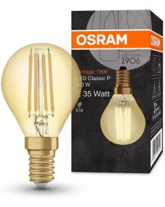 LED ЛАМПА VINTAGE 1906 LED CL P FIL GOLD 35 4W/825 E14 LEDVANCE