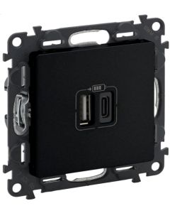 РОЗЕТКА 2хUSB А+С 5V 3A 15W LGR 756306 VALENA LIFE LEGRAND - ЧЕРЕН