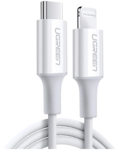 КАБЕЛ USB-C/Lightining MFI, 1М UGREEN - БЯЛ
