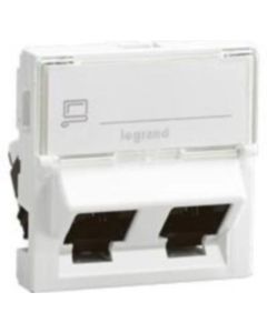 ДВУМОДУЛНА РОЗЕТКА 2xRJ-45 Cat6 FTP LGR 076506  MOSAIC LEGRAND - БЯЛ