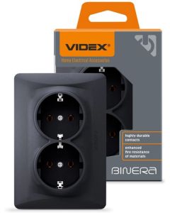 Двоен Шуко Videx, 16A, графит