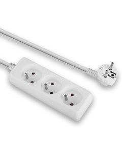 LINDY LNY-73120 :: 3-портов разклонител, French Schuko, бял