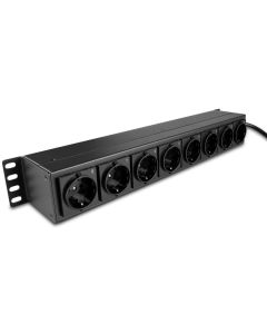 LINDY LNY-73025 :: Rack-Mount, 1.5U разклонител, 8-портов, хоризонтален, с On-Off ключове, 3500W