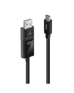 LINDY LNY-43343 :: USB Type C към DisplayPort 8K60 адаптерен кабел, M-M, черен, 3.0 м