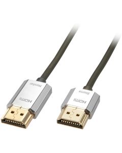 LINDY LNY-41675 :: High Speed HDMI кабел с Ethernet, slim, Cromo line, M-M, сив, 3.0 м