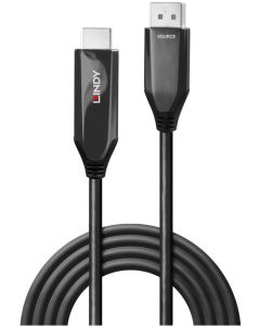 LINDY LNY-40931 :: DisplayPort към HDMI 4K120Hz кабел, активен, черен, 2.0 м