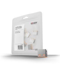 LINDY LNY-40463 :: Система за заключване на USB портове, 10 порт блокера, оранжеви