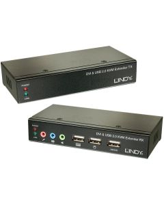 LINDY LNY-39377 :: DVI-D Single Link, USB & Audio KVM екстендър, Cat. 6, 50.0 м