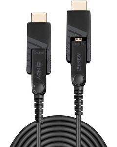 LINDY LNY-38322 :: Оптично-меден, хибриден Micro-HDMI 4K60 кабел със сменяеми HDMI & DVI конектори, M-M, 30.0 м