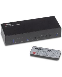LINDY LNY-38084 :: 4x2 HDMI 4K60 Matrix превключвател, 4 у-ва + 2 дисплея