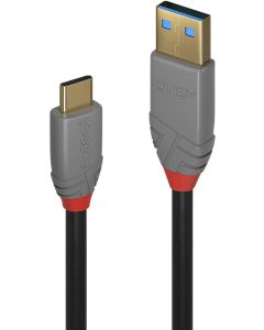 LINDY LNY-36912 :: Кабел USB 3.2 Type A към C, M-M, 10Gbps, Anthra Line, черен, 1.5 м