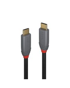 LINDY LNY-36900 :: Кабел USB 3.2, Type C към C, M-M, 20Gbps, 5A, PD, Anthra Line, черен, 0.5 м