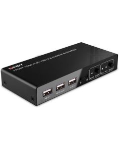 LINDY LNY-32809 :: 2-портов KVM превключвател, HDMI 4K60, USB 2.0 & Audio