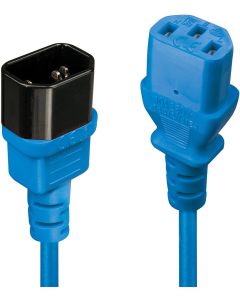 LINDY LNY-30470 :: Захранващ кабел, C14 към C13, удължителен, син, 0.5 м