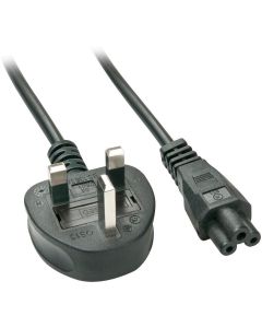 LINDY LNY-30409 :: Захранващ кабел, UK 3 Pin към C5, 2.0 м