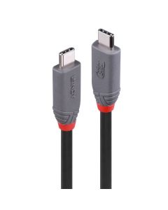LINDY LNY-36958 :: Кабел USB4, 240W PD, Type C, M-M, 40Gbps, Anthra Line, черен, 2.0 м