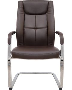 Посетителски стол RFG BOGART M, екокожа, до 150 kg, кафяв