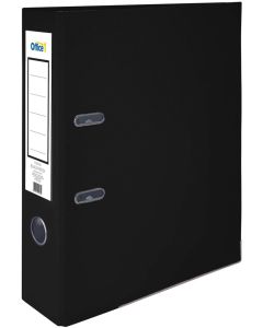 Office 1 Класьор, 8 cm, PP, с метален кант, несглобен, черен, 50 броя