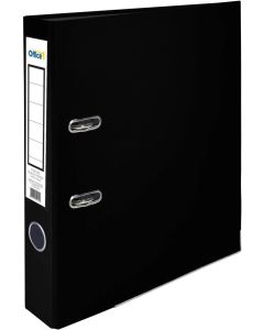 Office 1 Класьор, 5 cm, PP, с метален кант, несглобен, черен, 50 броя