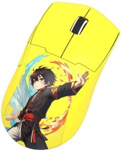 Безжична Bluetooth и кабелна геймърска мишка Redragon K1ng Max Anime M918AKB-PRO - жълта