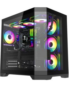 Gamemax кутия Case ATX - HYPE-A Black - 4 x 120 mm Addressable RGB fans