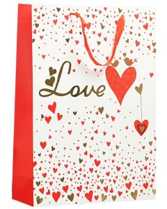 Подаръчна торбичка Love, 31 х 44 х 12 cm, снежнобяла