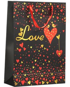 Подаръчна торбичка Love, 31 х 44 х 12 cm, черна