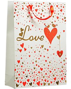 Подаръчна торбичка Love, 31 х 44 х 12 cm, бяла