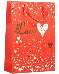 Подаръчна торбичка Love, 31 х 44 х 12 cm, червена