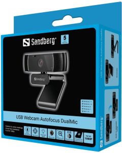 УЕБ КАМЕРА SANDBERG Autofocus DualMic - Black - PN 134-38