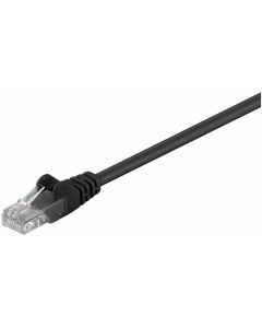 Мрежов кабел MicroConnect, Cat 5e, U/UTP, черен, 3 м