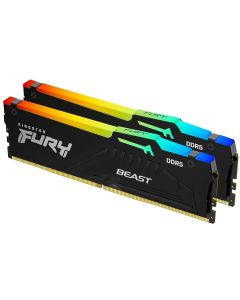 Оперативна памет Kingston FURY Beast RGB 32GB (2×16GB) DDR5 6000 MHz CL36‑44 DIMM, dual‑channel комплект с RGB осветление