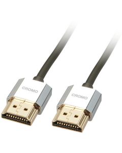 LINDY LNY-41672 :: High Speed HDMI кабел с Ethernet, slim, Cromo line, M-M, сив, 2.0 м