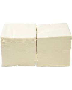 Салфетки, целулоза, двупластови, 1-4 сгъвка, 33 х 33 cm, цвят шампанско, 400 броя