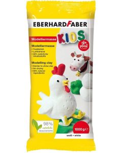 Eberhard Faber Глина за моделиране Plast Kids, 1 kg, бяла