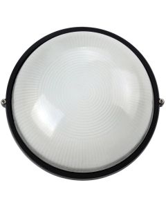 VK/01014/B  Плафониера за max 1x60W E27 IP44, AL+glass, цвят черен, р-ри Ø240x128mm - VL LED VK/01014/B
