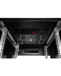 Комуникационен шкаф Gunko Elegant Pro, 600x600 мм, черен, стъклена врата, 32U