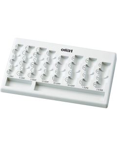 Office 1 Монетник, в евро, пластмасов, сив