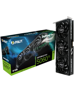 PALIT GeForce RTX 5060 Ti Infinity 3 8GB GDDR7 128 bit, 1x HDMI 2.1b, 3x DP 2.1b, 3 Fan, 1x 8-pin pwr connector, 600W, 291.9 x 116.6 x 41.3 mm, NE7506T019P1-GB2062S