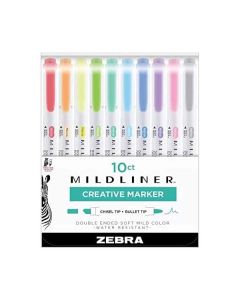 Zebra Текст маркер Mildliner 10PK, двоен, 10 цвята