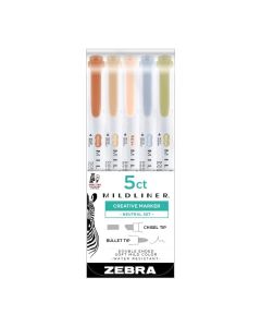 Zebra Текст маркер Mildliner Neutral, двоен, 5 цвята
